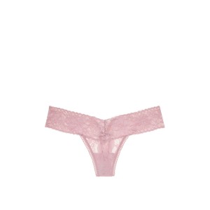 Трусики Victoria's Secretу The Lacie Lace-up Thong Panty Lilac