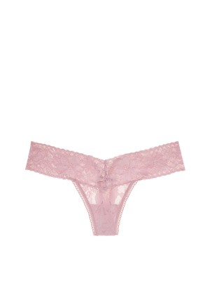 Трусики Victoria's Secretу The Lacie Lace-up Thong Panty Lilac