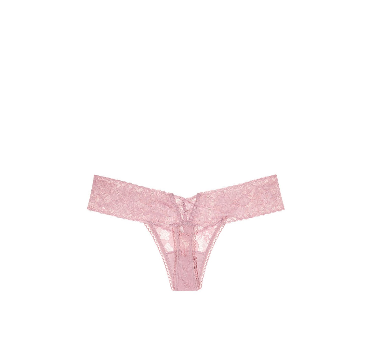 Трусики Victoria's Secretу The Lacie Lace-up Thong Panty Lilac