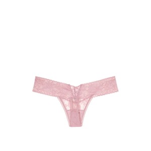 Трусики Victoria's Secretу The Lacie Lace-up Thong Panty Lilac