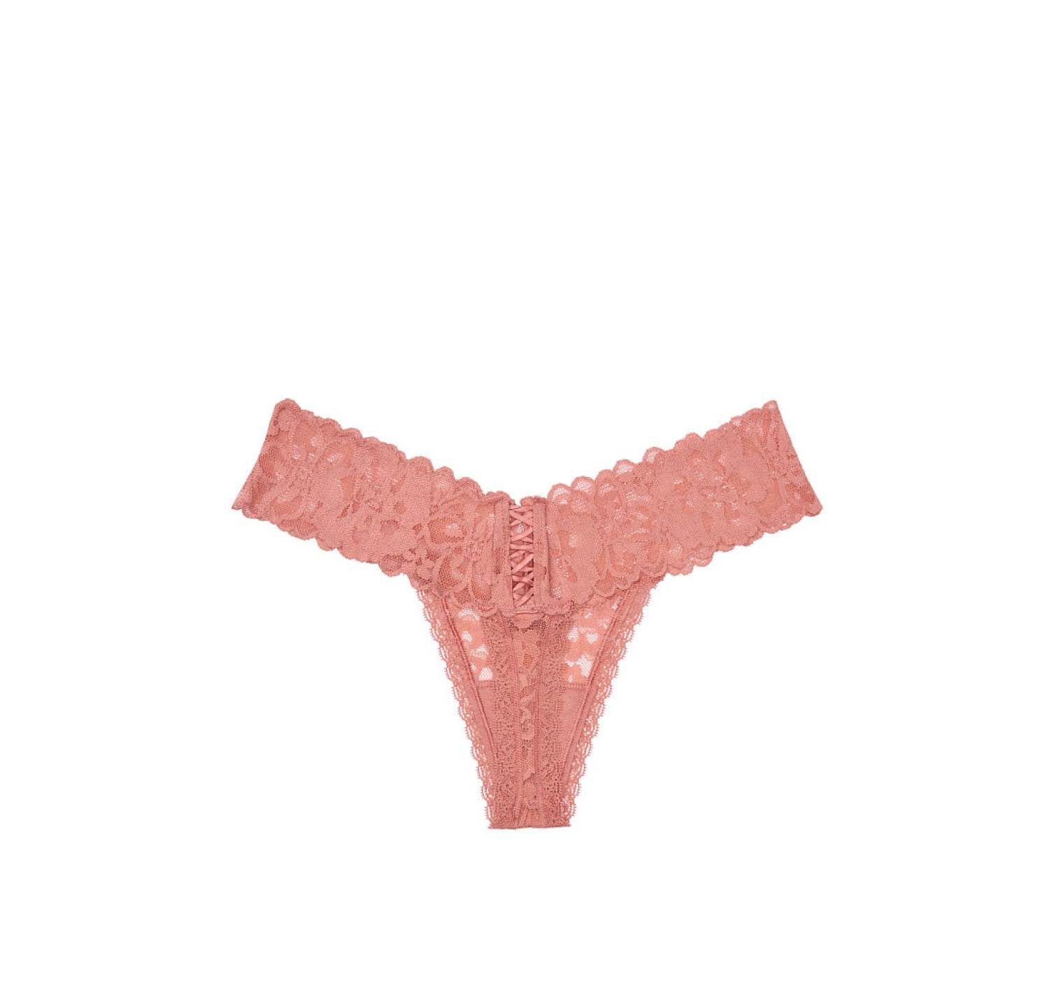 Трусики Victoria's Secretу The Lacie Lace-up Thong Panty Vintage Rose