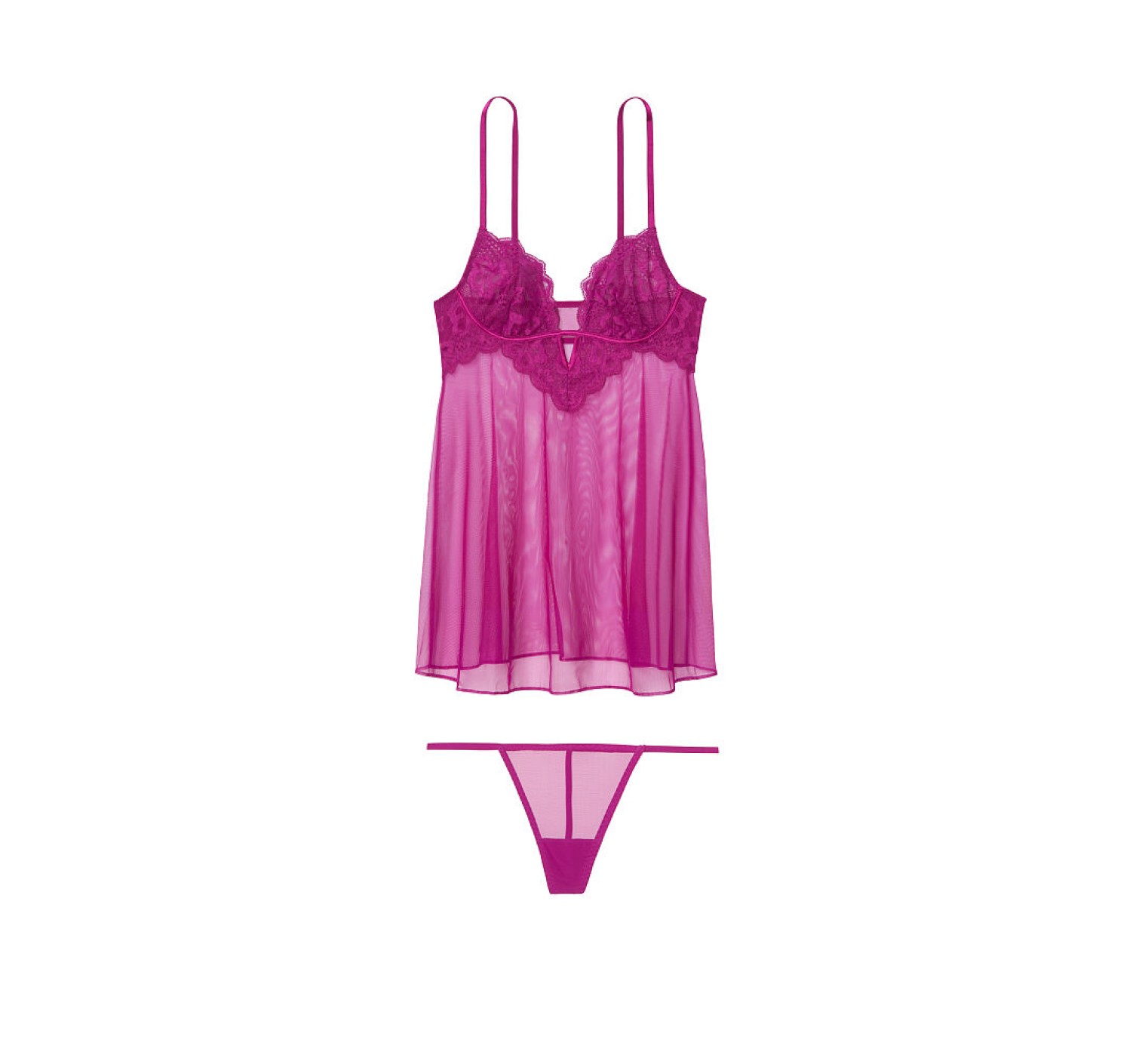 Пеньюар Victoria’s Secret Babydoll Fuchsia Lace Slip
