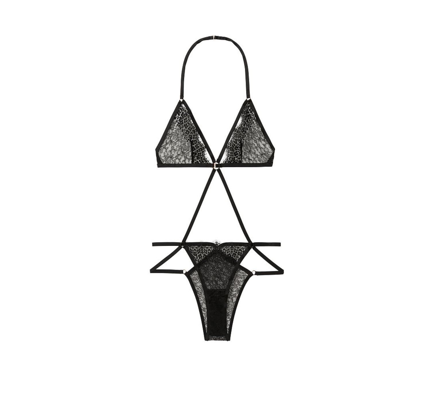 Кружевное боди Victoria’s Secret Very Sexy Strappy Black Lace 