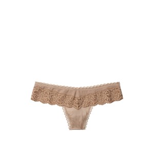 Трусики стринги Body By Victoria's Secret Beige Thong Panty
