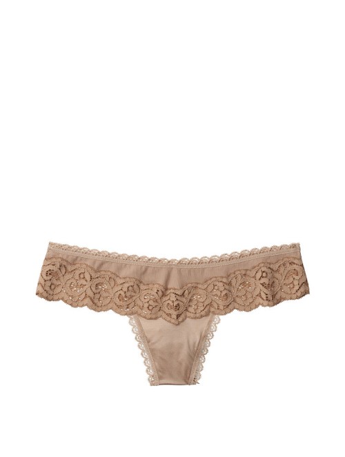 Трусики стринги Body By Victoria's Secret Beige Thong Panty