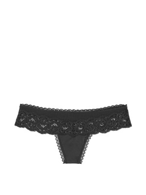 Трусики стринги Body By Victoria's Secret BlackThong Panty