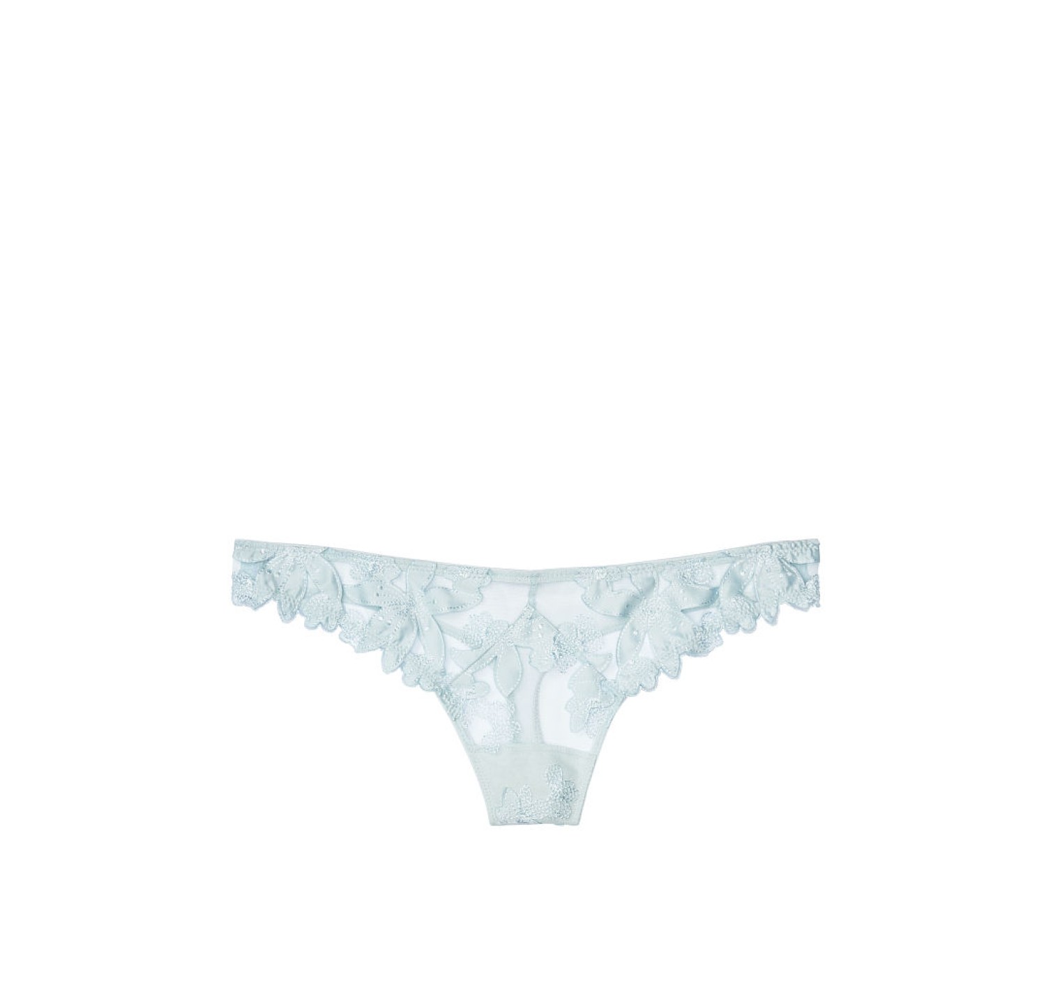 Трусики Victoria's Secret Luxe Lingerie Embroidered Thong Panty Sky blue