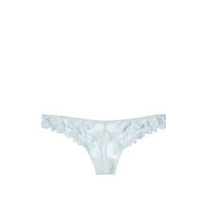 Трусики Victoria's Secret Luxe Lingerie Embroidered Thong Panty Sky blue