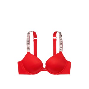 Комплект белья Victoria’s Secret Very Sexy Embellished Strap Push-up Bra set Lipstick❤️