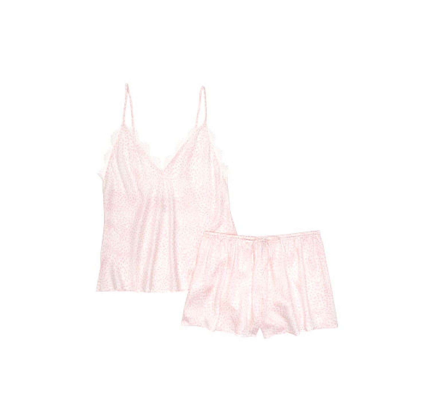 Сатиновая пижама Victoria’s Secret Satin Cami Set Pink Leopard