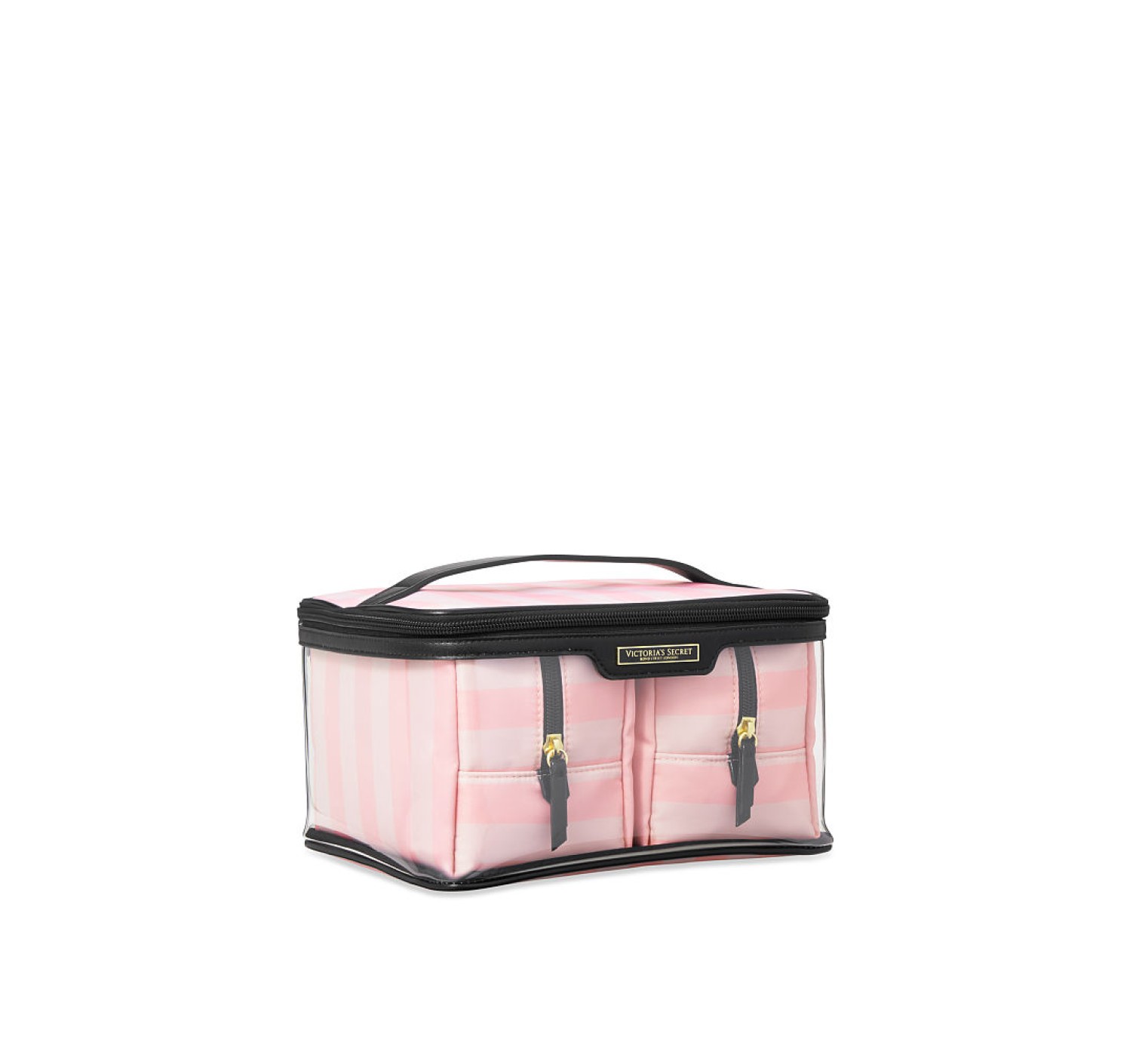 Набор косметичек три в розовую полоску Glam Bag Trio in Signature Stripe