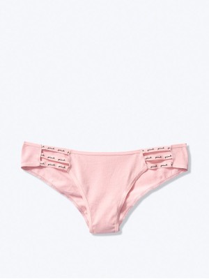 Трусики Чикстер Вікторія Сікрет Pink Strappy mini logo Cheeky panty