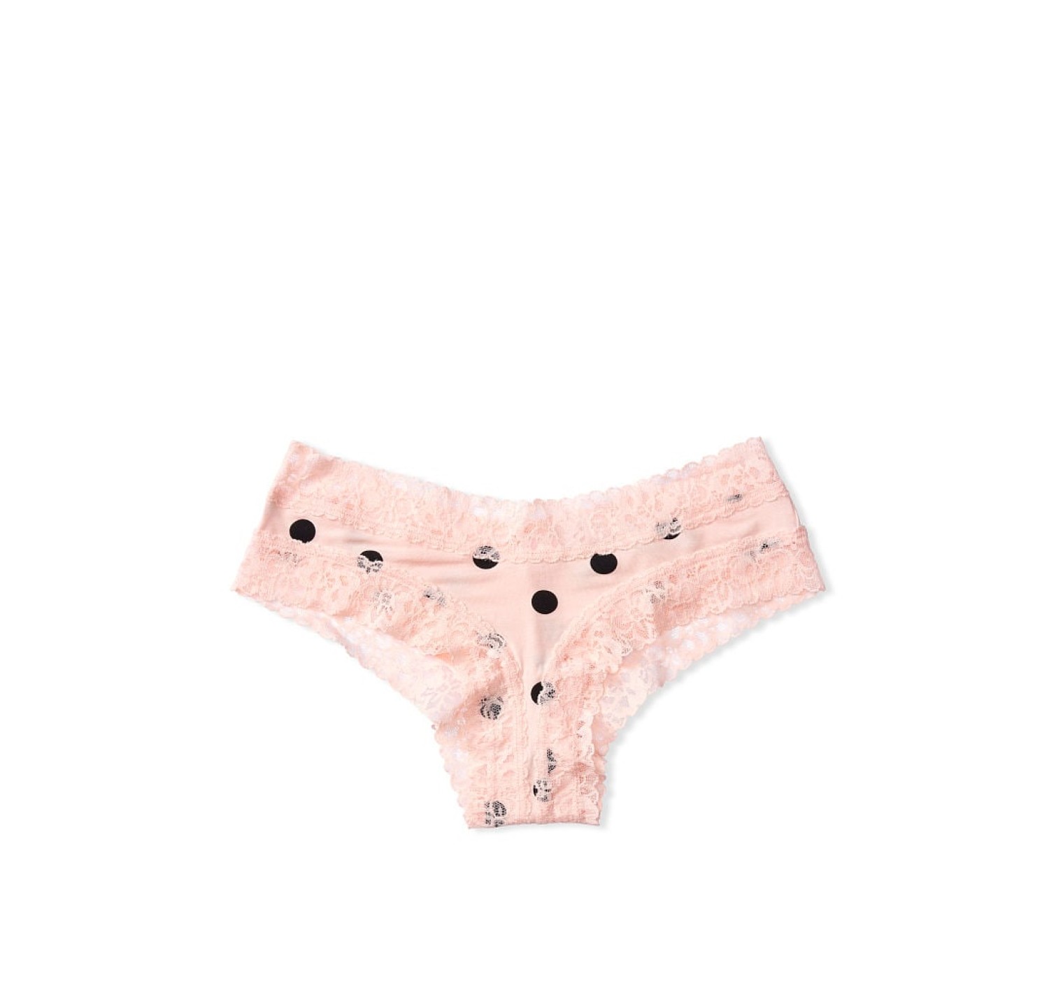 Трусики чики Виктория Сикрет Cheeky panty Pink&Black dot