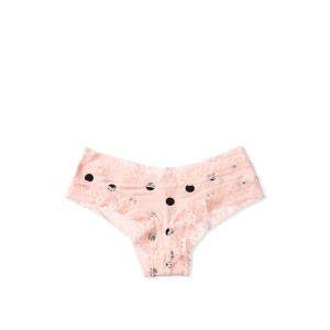 Трусики чики Виктория Сикрет Cheeky panty Pink&Black dot