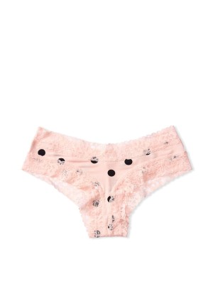 Трусики чики Вікторія Сікрет Cheeky panty Pink&amp;Black dot