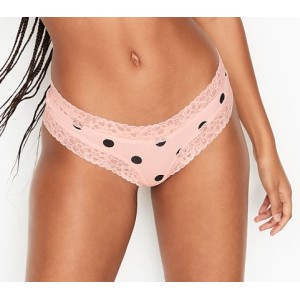 Трусики чики Виктория Сикрет Cheeky panty Pink&Black dot