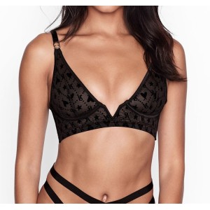 Комплект VS Luxe Lingerie Logo Mesh V-wire Long Line Bralette set