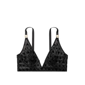 Комплект VS Luxe Lingerie Logo Mesh V-wire Long Line Bralette set
