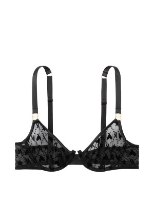 Бюстгальтер Victoria’s Secret Unlined demi Bra VS Logo Black