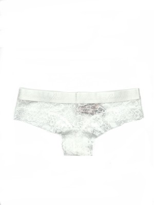 Трусики чики Victoria's Secret PINK White Lace Cheeky Panty