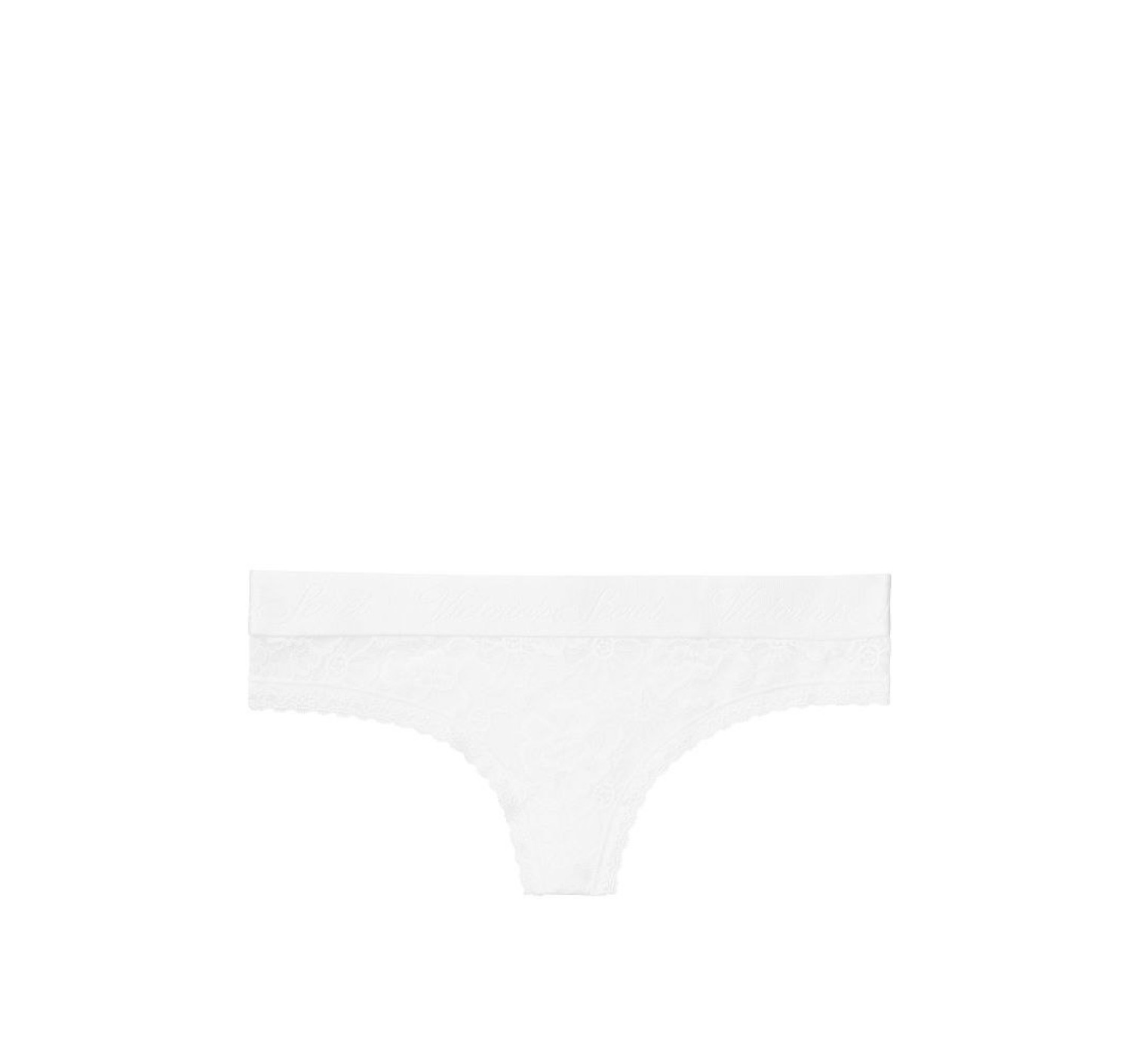 Трусики стрінги Victoria's Secret PINK White Lace Thong Panty