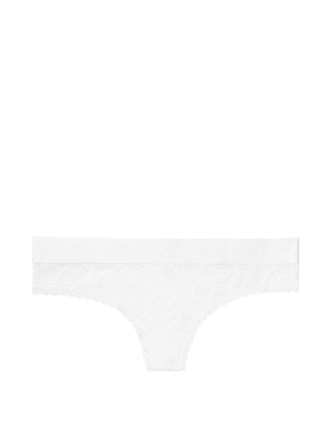Трусики стринги Victoria's Secret PINK White Lace Thong Panty