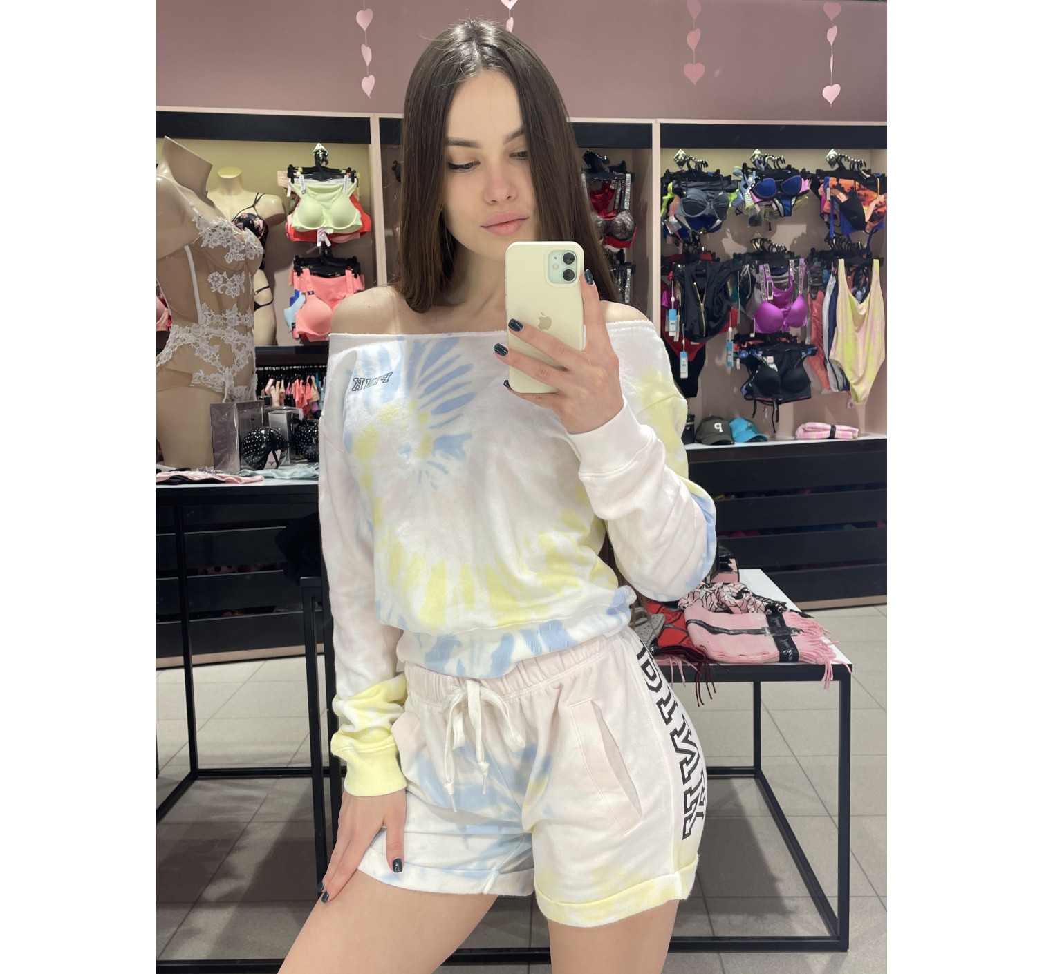 Спортивный костюм Victoria’s Secret SPORTShort Fleece set Rainbow
