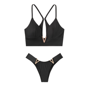 Комплект белья Victoria’s Secret Plunge Bralette & Brazilian panty V logo