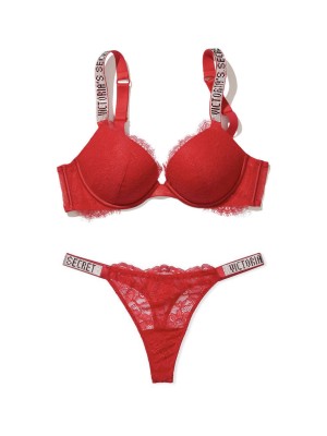 Комплект белья красное кружево Victoria’s Secret Very Sexy Embellished Strap