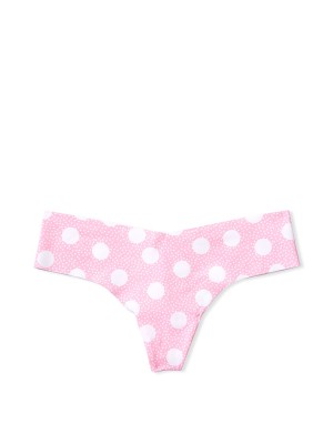 Трусики безшовні Вікторія Сікрет Thong Panty Pink White dot