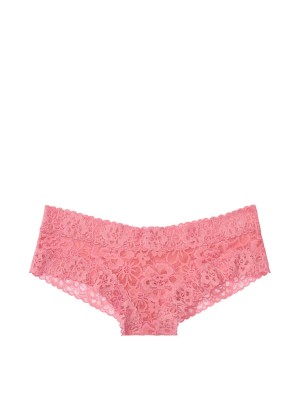Трусики чики с розовым кружевом Виктория Сикрет Cheeky panty
