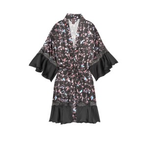 Сатиновый халат Victoria’s Secret Very Sexy Satin Kimono Floral Lace