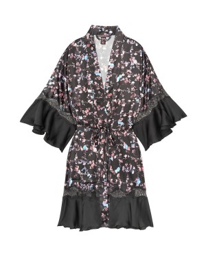 Сатиновый халат Victoria’s Secret Very Sexy Satin Kimono Floral Lace