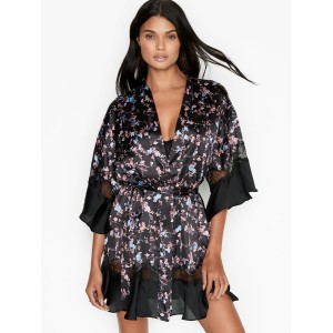 Сатиновый халат Victoria’s Secret Very Sexy Satin Kimono Floral Lace