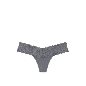 Трусики Victoria’s Secret Cotton Lace-waist Thong pantyм