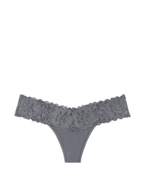 Трусики Victoria’s Secret Cotton Lace-waist Thong panty