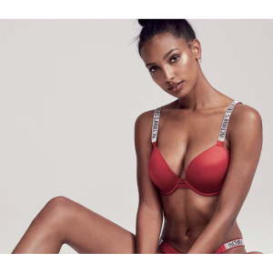 Комплект белья Victoria’s Secret Very Sexy Embellished Strap Push-up Bra set Lipstick❤️