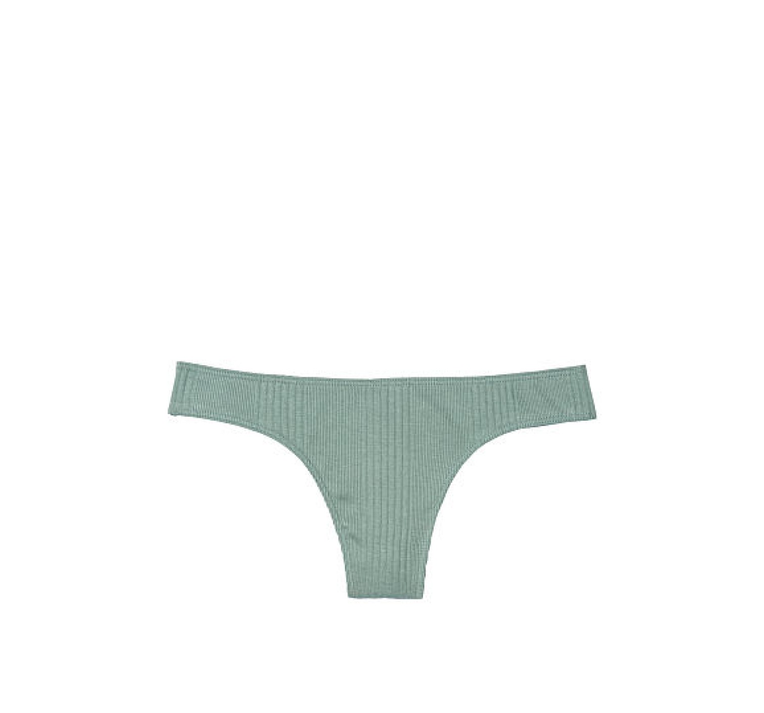 Трусики стринги Victoria's Secret Pink Ribbed Cotton Thong Panty green