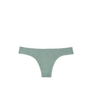 Трусики стринги Victoria's Secret Pink Ribbed Cotton Thong Panty green