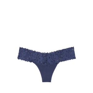 Трусики стринги Victoria's Secret Blue Cotton Thong Panty