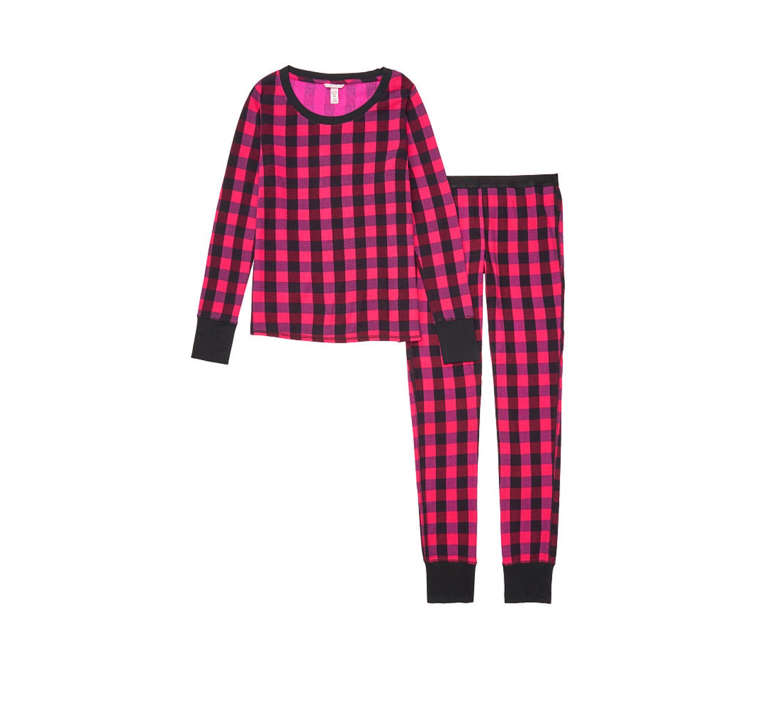 Пижама VS Thermal Long PJ Set Light Pink & Red Plaid