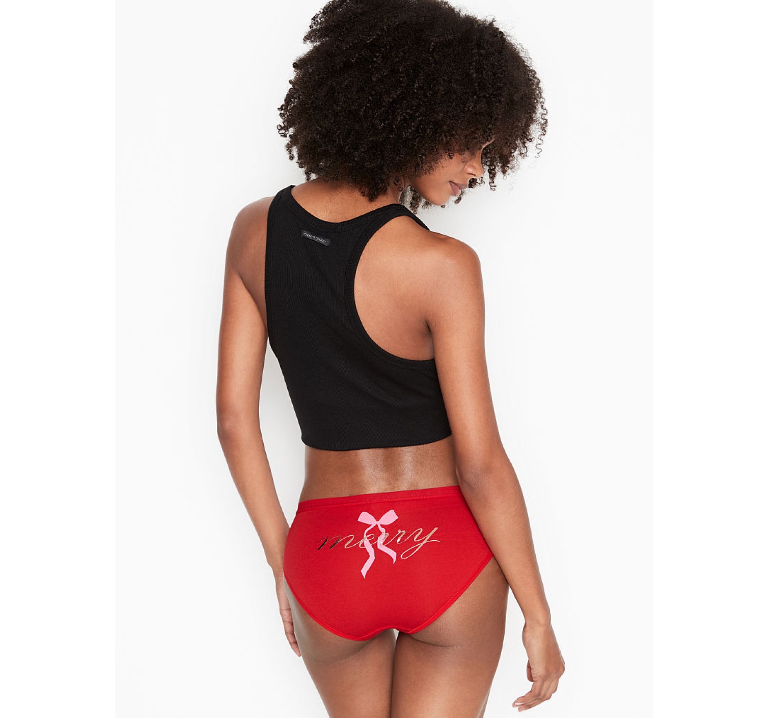 Трусики Victoria's Secret Red Cotton Hiphugger panty VS logo