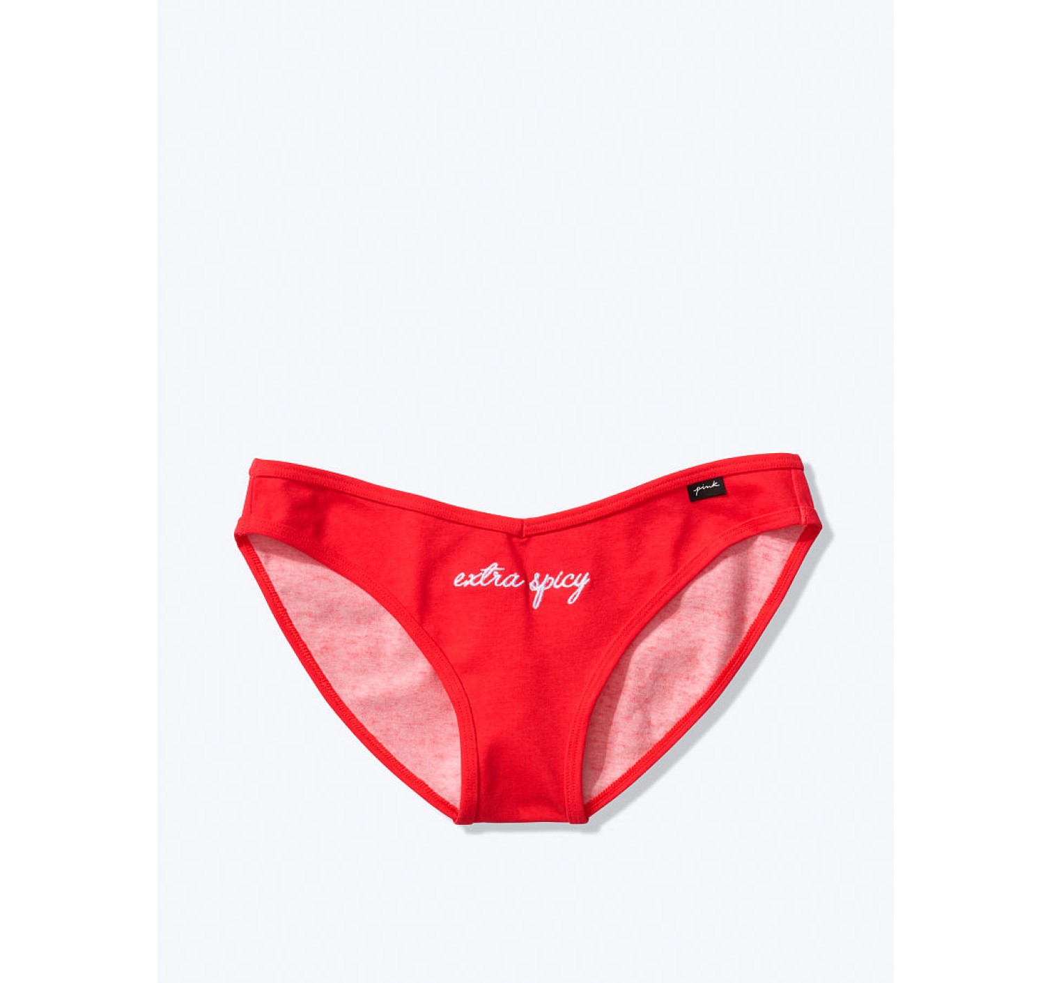 Трусики бикини Victoria's Secret Red Cotton Thong panty Extra spicy print
