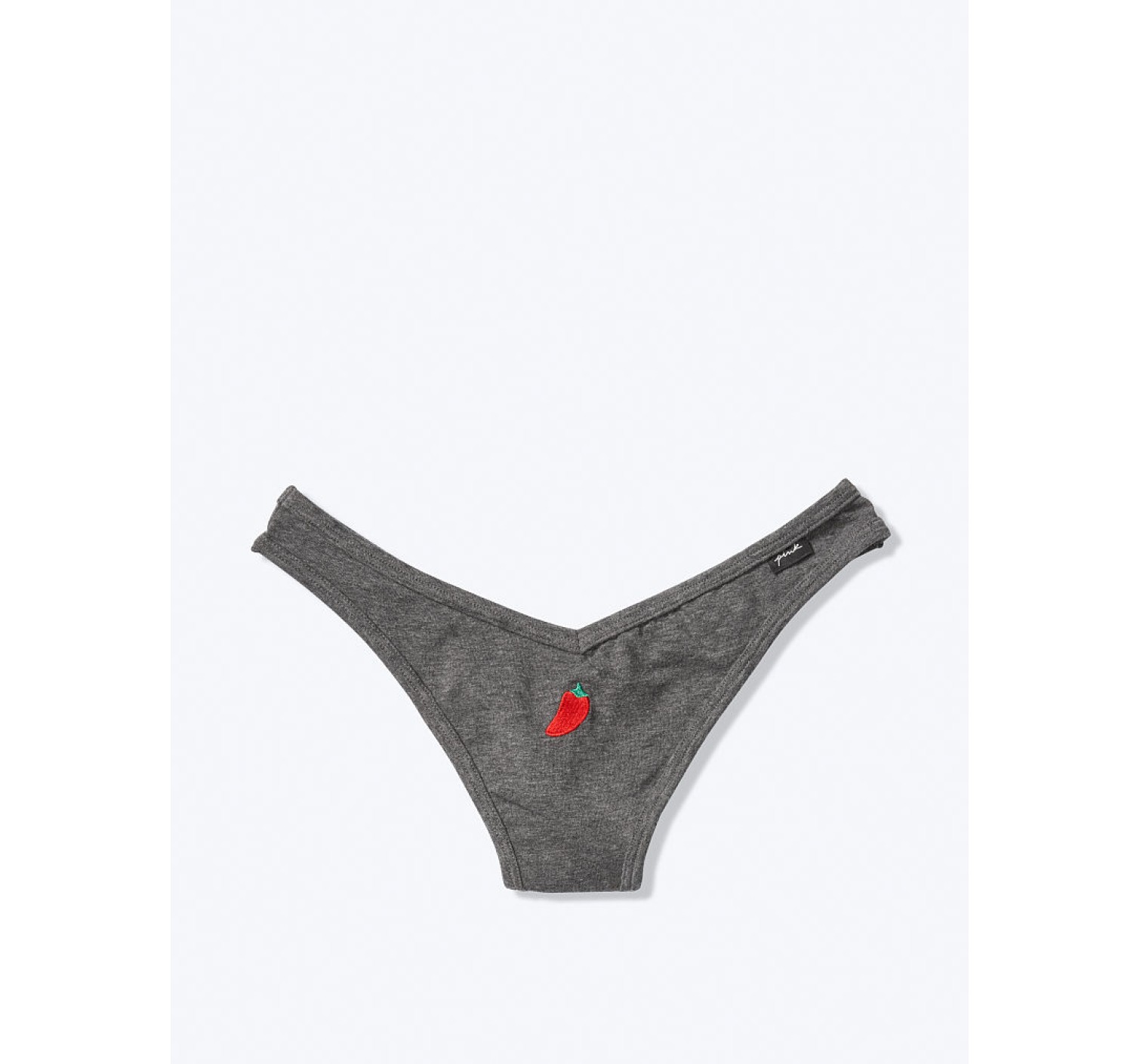 Трусики стринги Victoria's Secret Grey Cotton Thong panty