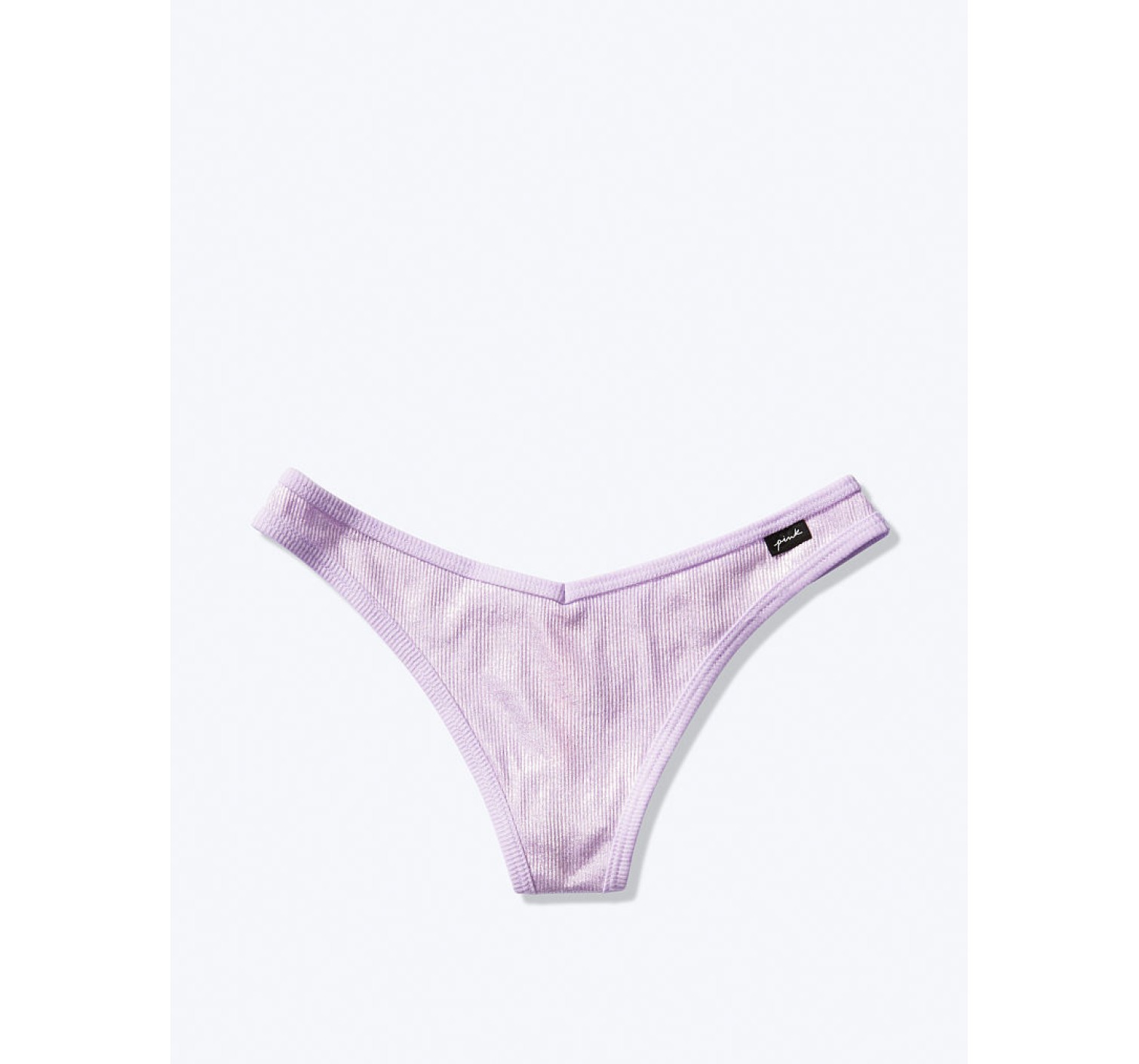 Трусики стринги Victoria's Secret Lilac Lurex Ribbed Cotton Thong panty