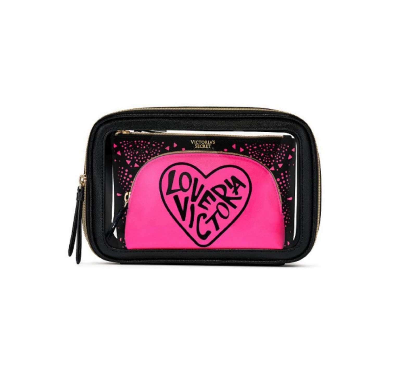 3 в 1 косметичка Victoria’s Secret Beauty Bag Trio GRAPHIC LOVE