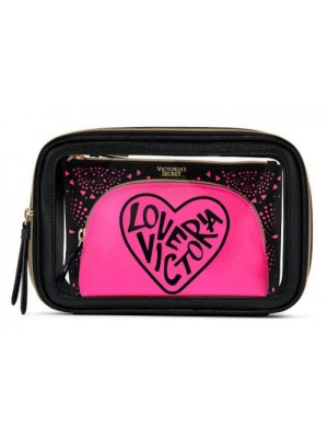 3 в 1 косметичка Victoria’s Secret Beauty Bag Trio GRAPHIC LOVE