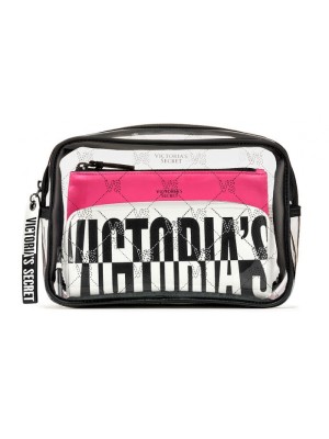 3 в 1 косметичка Victoria’s Secret Beauty Bag Trio VS MONOGRAM