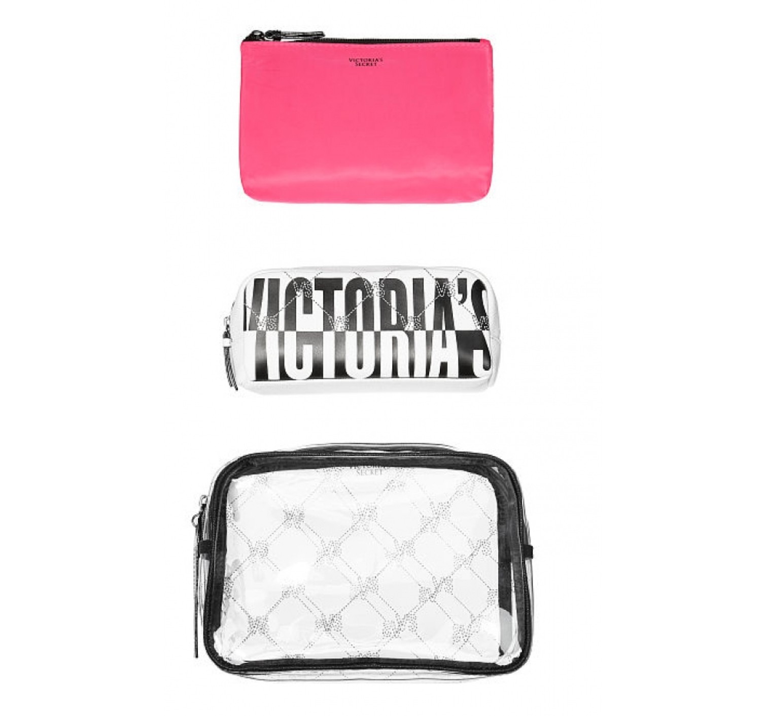 3 в 1 косметичка Victoria's Secret Beauty Bag Trio VS MONOGRAM