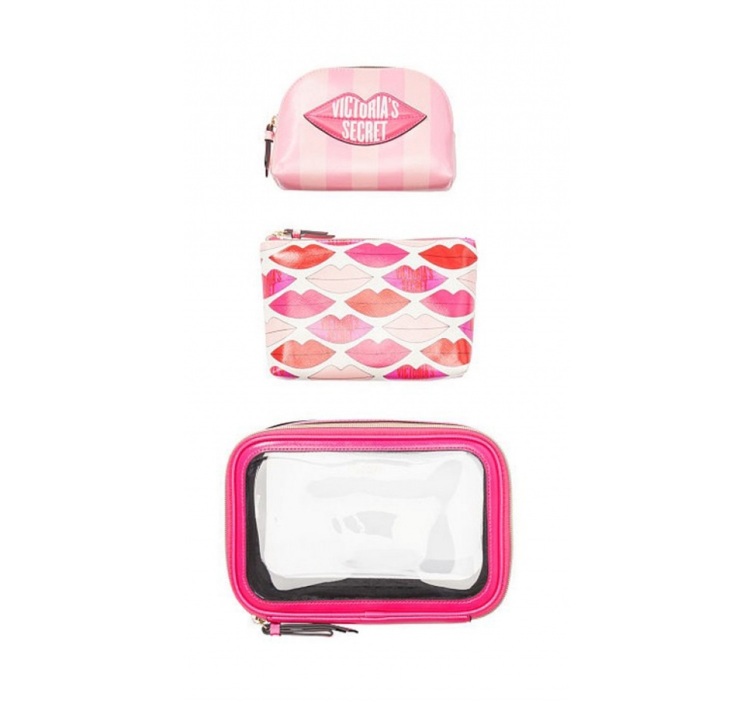 3 в 1 косметичка Victoria's Secret Beauty Bag Trio VS GRAPHIC LIPS